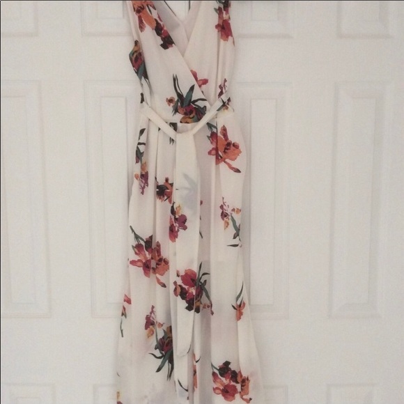 vanilla sky Other - CREAM AND ORANGE FLORAL CULOTTES JUMPSUIT SIZE XS